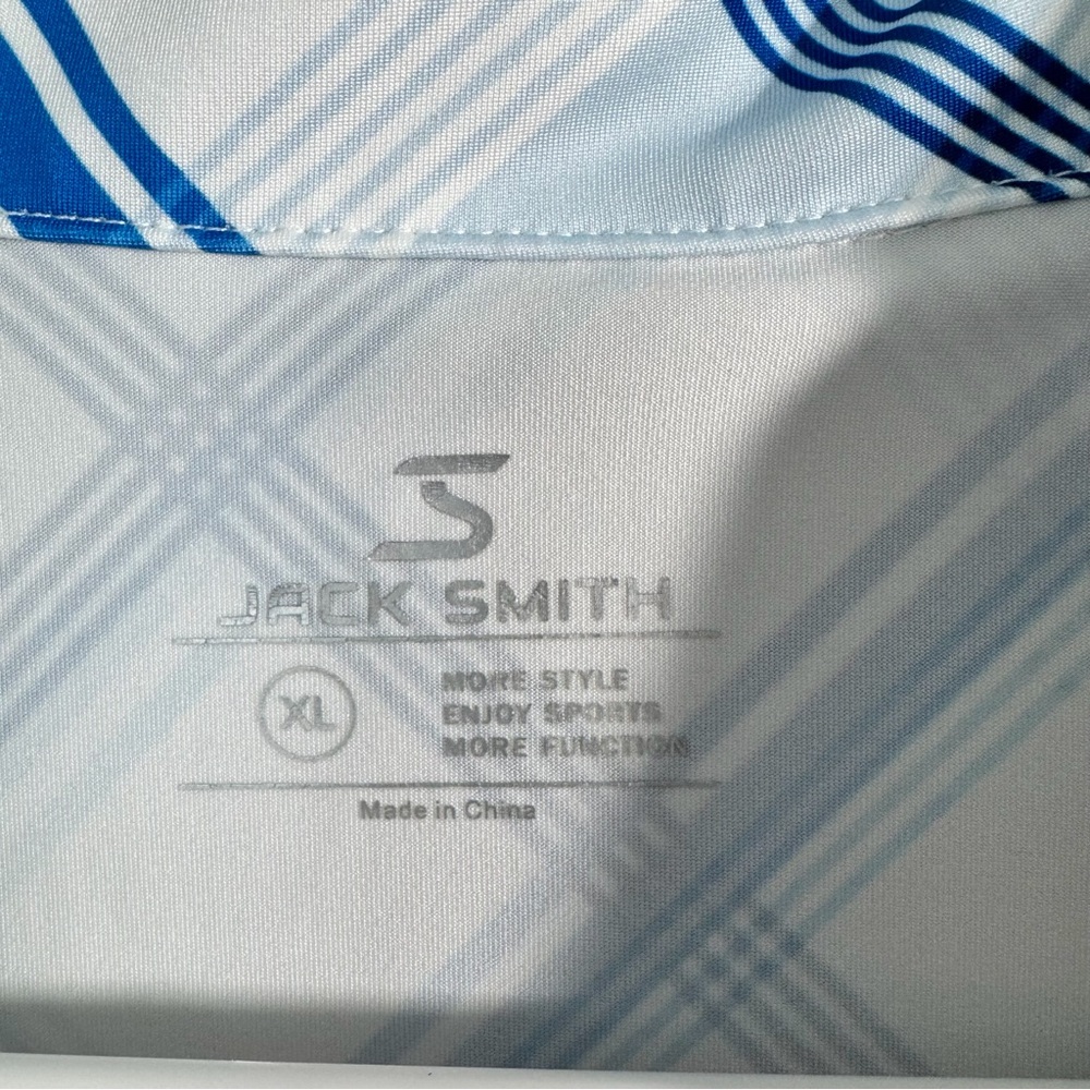 Jack Smith Women’s Golf Polo Shirt Size XL Sleeveless UPF 50+ White Blue Stripes - Picture 10 of 10